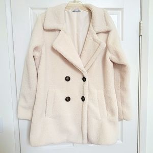 DEX Women's Teddy Coat - MINT! - Creamy Colour - Super Warm - Lined - XL